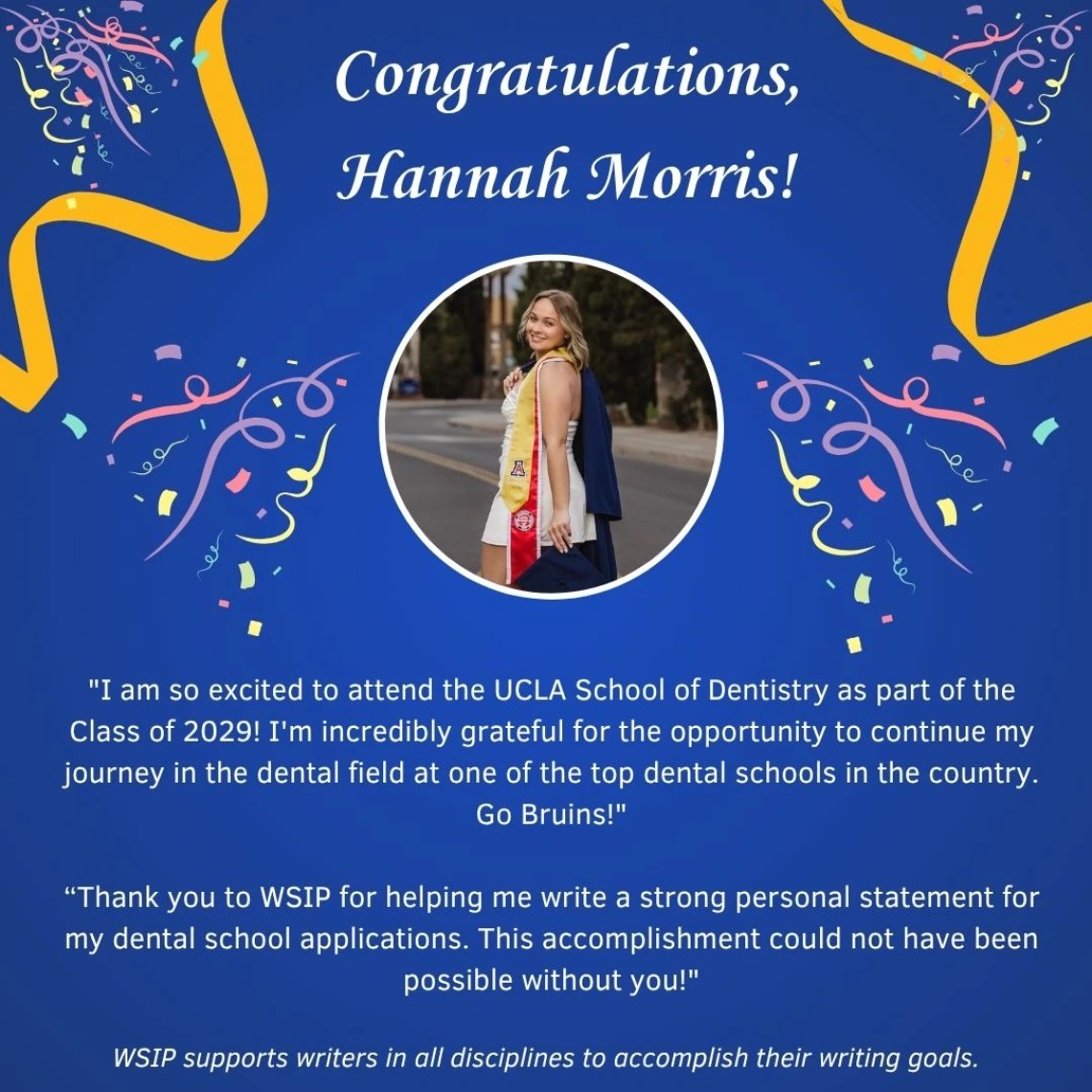 Congratulations Hanna Morris